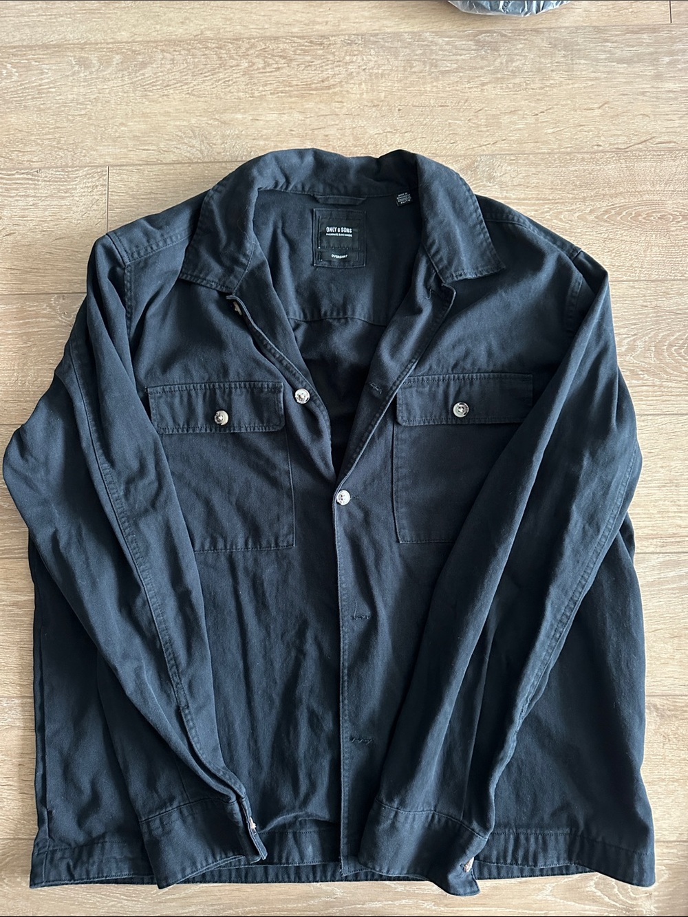 ONLY & SONS Men's Black Lightweight Shirt Jacket